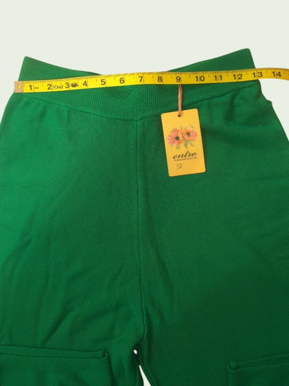 Entro Bright Green Co-ord Set Sleeveless Longline Vest Wide Leg Pants Size Small image 3